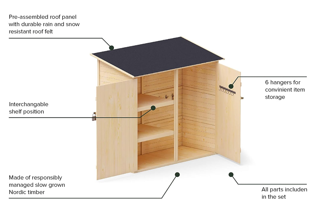 Garden Shed with Shelving System