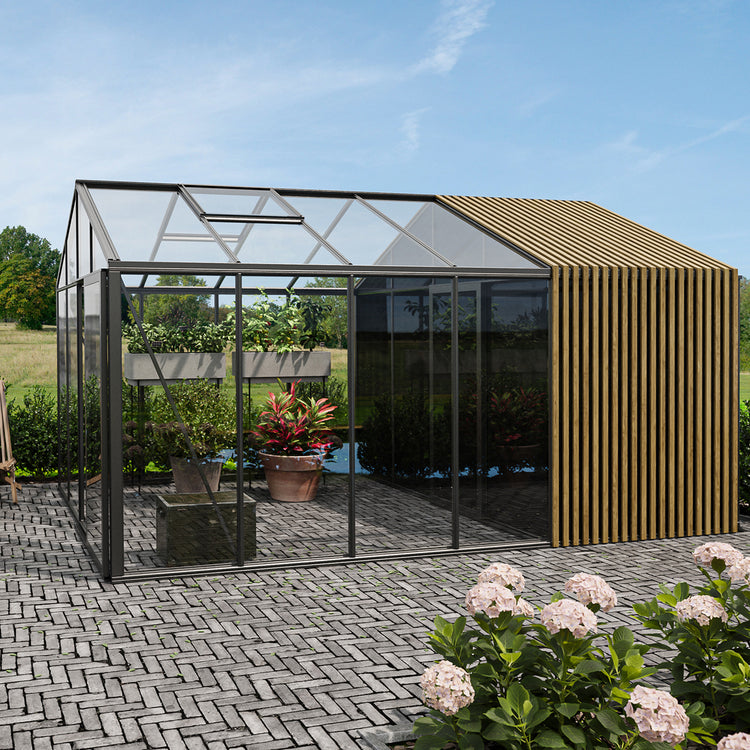 Scandiglas with storage and accoya