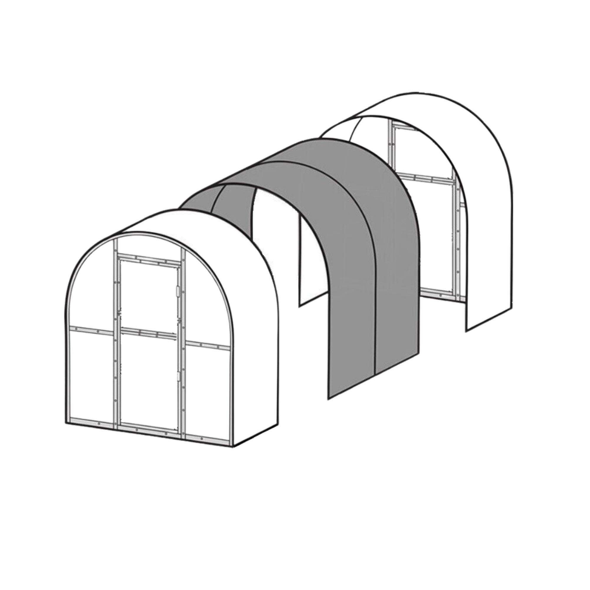 greenhouse with a highlighted extension