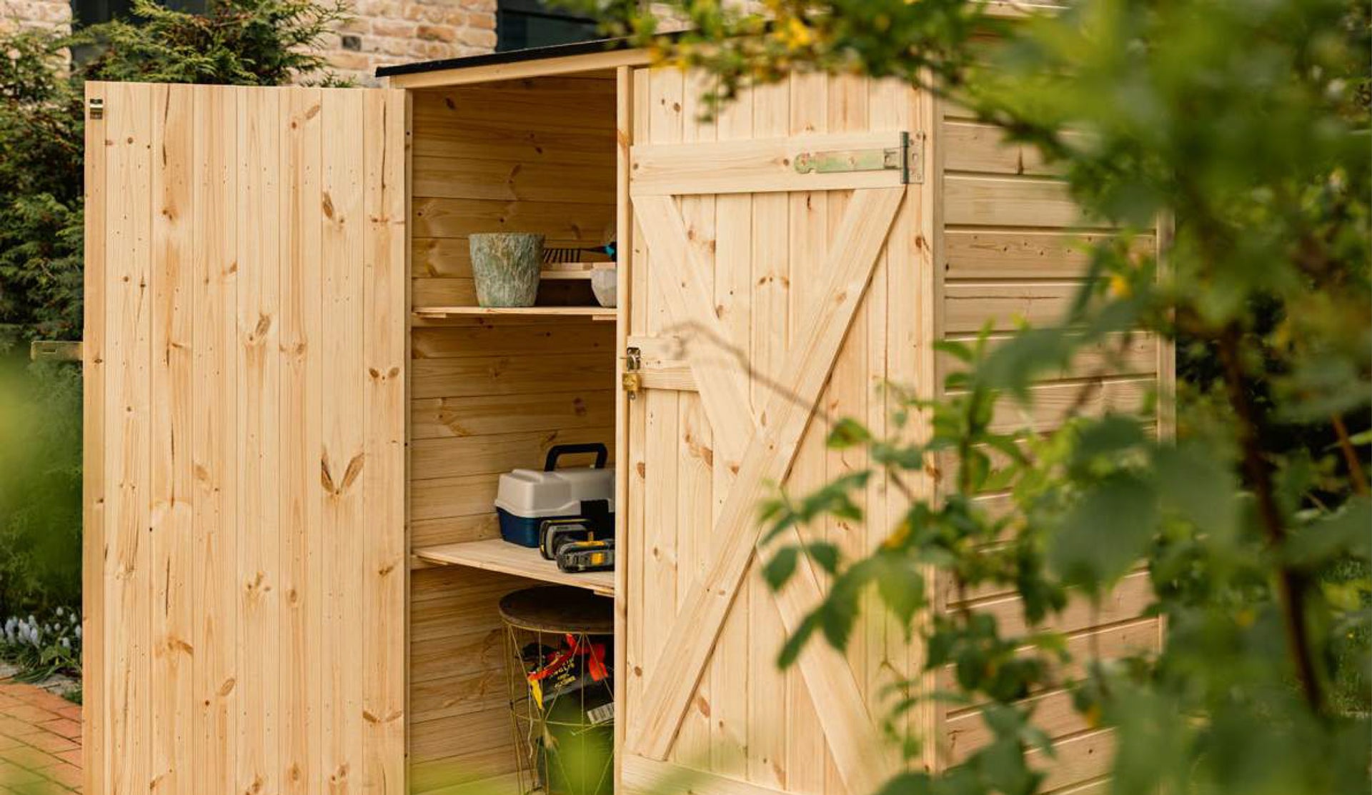 Garden Shed with Shelving System