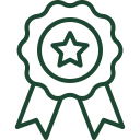 Outline of a ribbon with a star in the center