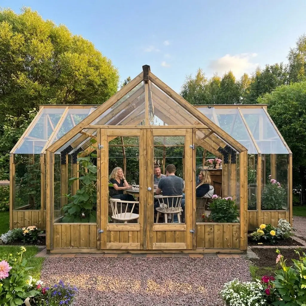 Customer's Nordwood greenhouse in their backyard