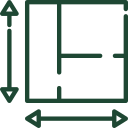 Floor plan icon with dimensions