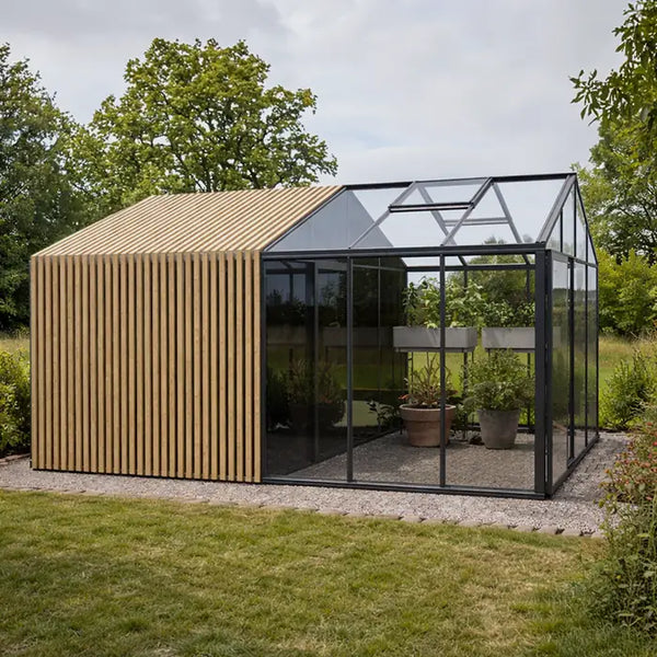 Scandiglas with storage and accoya