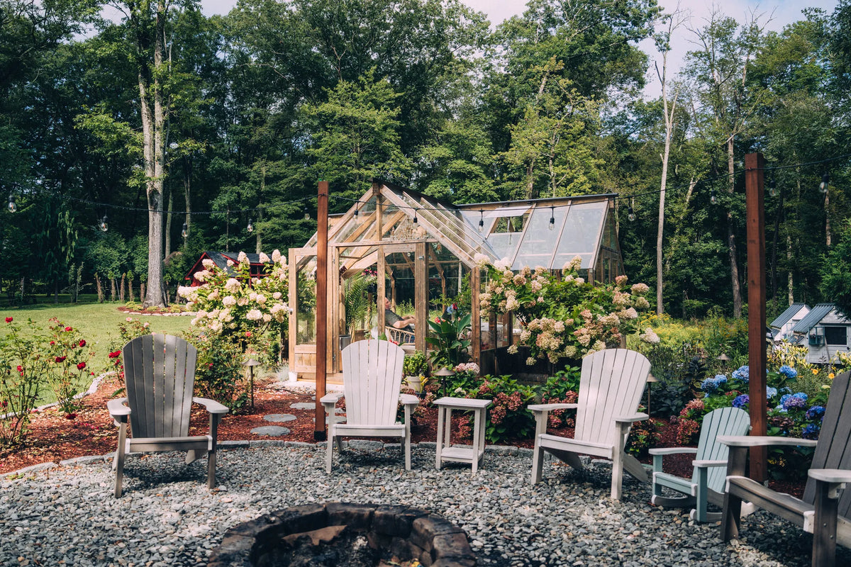 The firepit lawn beside it