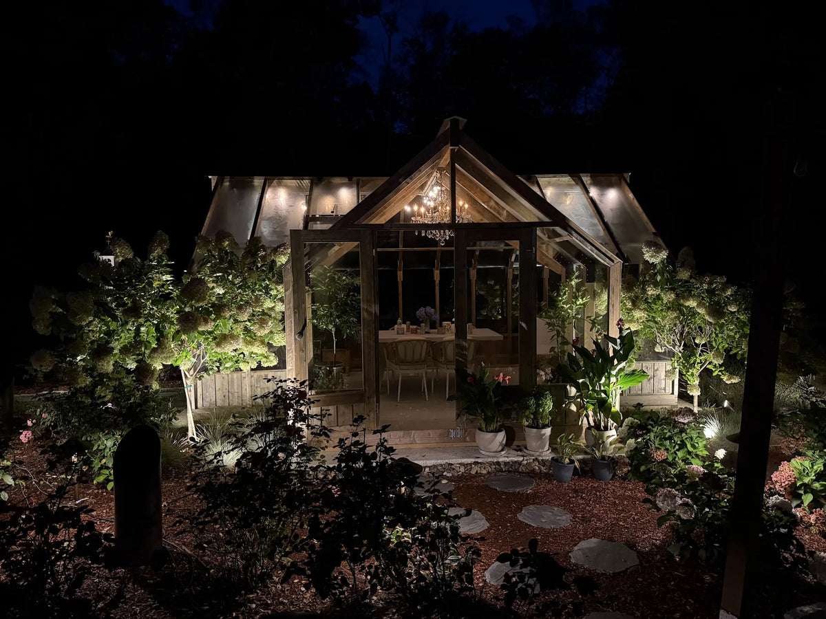 After dark, lights on